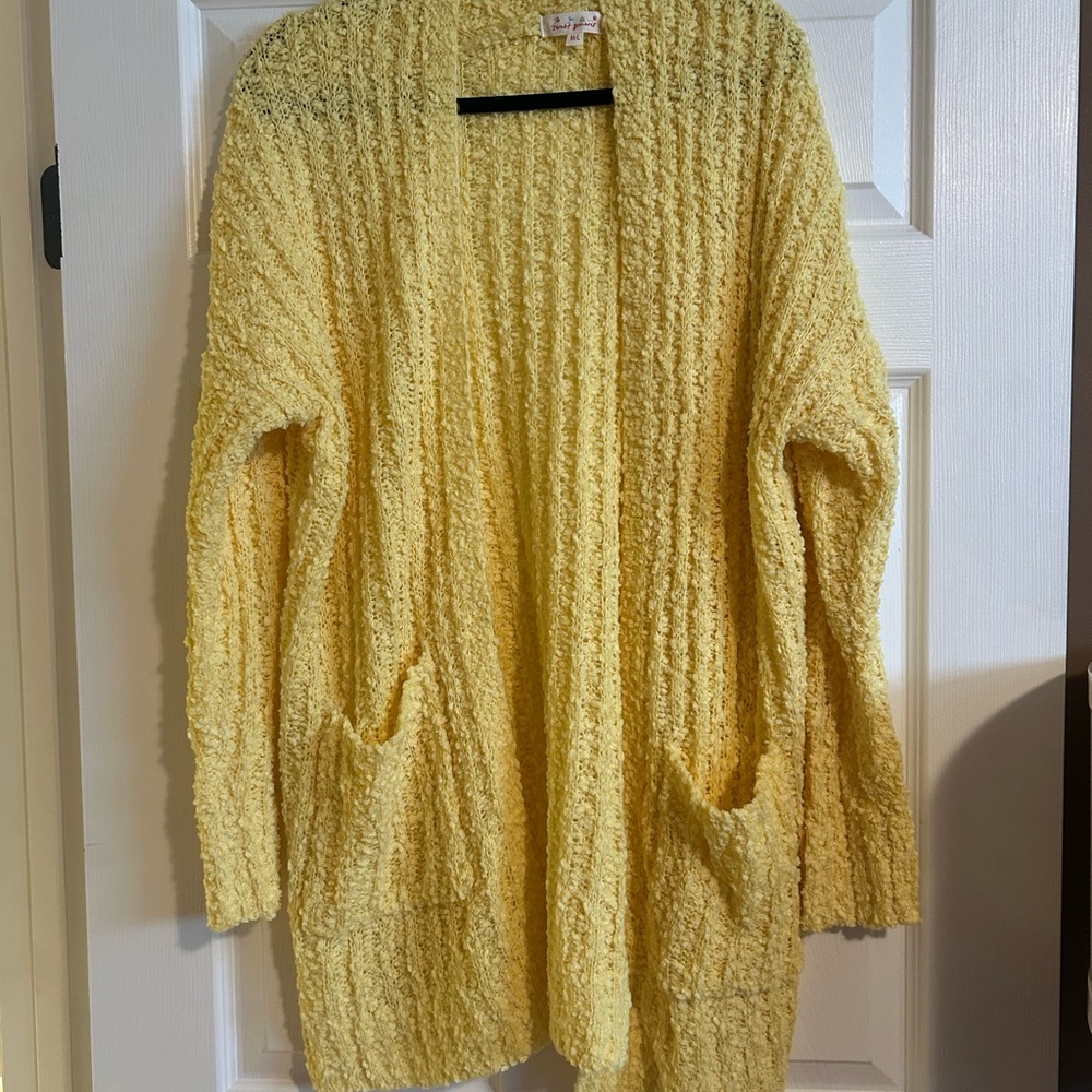 Yellow Textured Women's Sweater